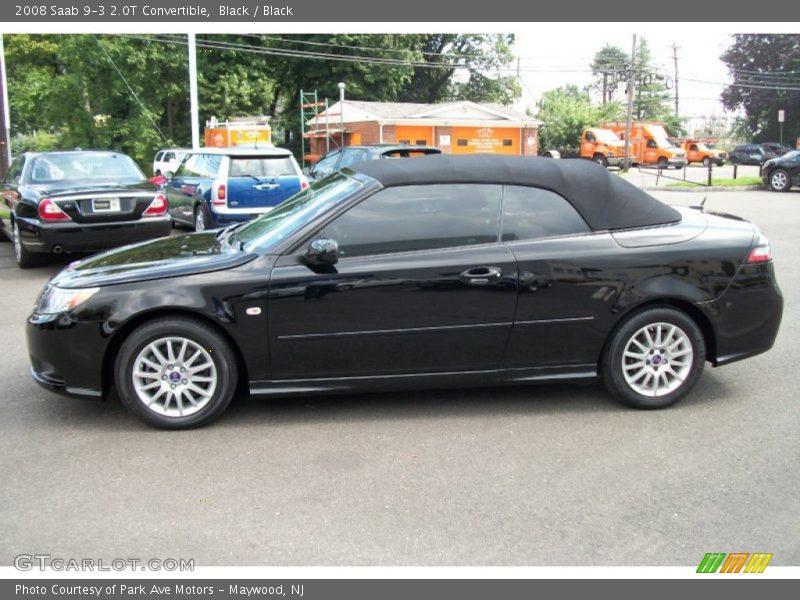 Black / Black 2008 Saab 9-3 2.0T Convertible