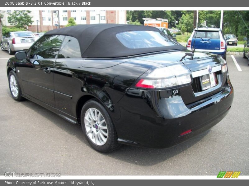 Black / Black 2008 Saab 9-3 2.0T Convertible