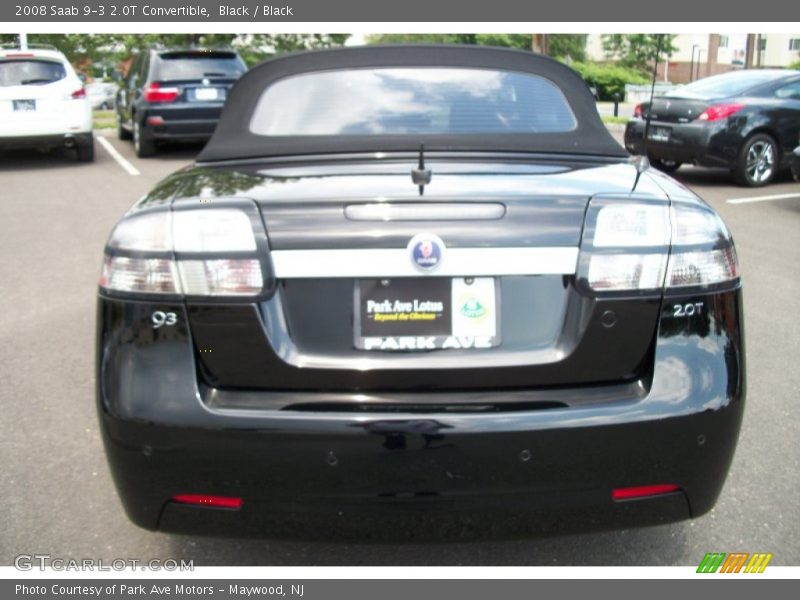 Black / Black 2008 Saab 9-3 2.0T Convertible