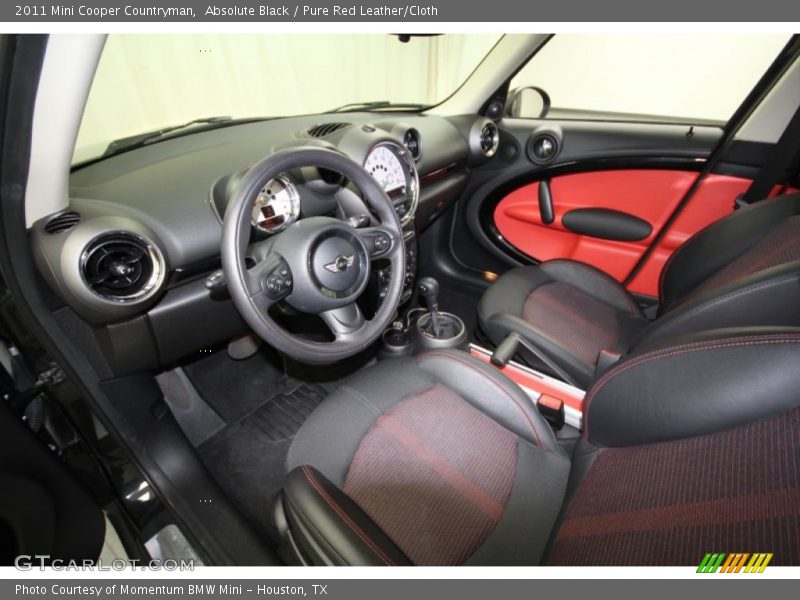 Absolute Black / Pure Red Leather/Cloth 2011 Mini Cooper Countryman