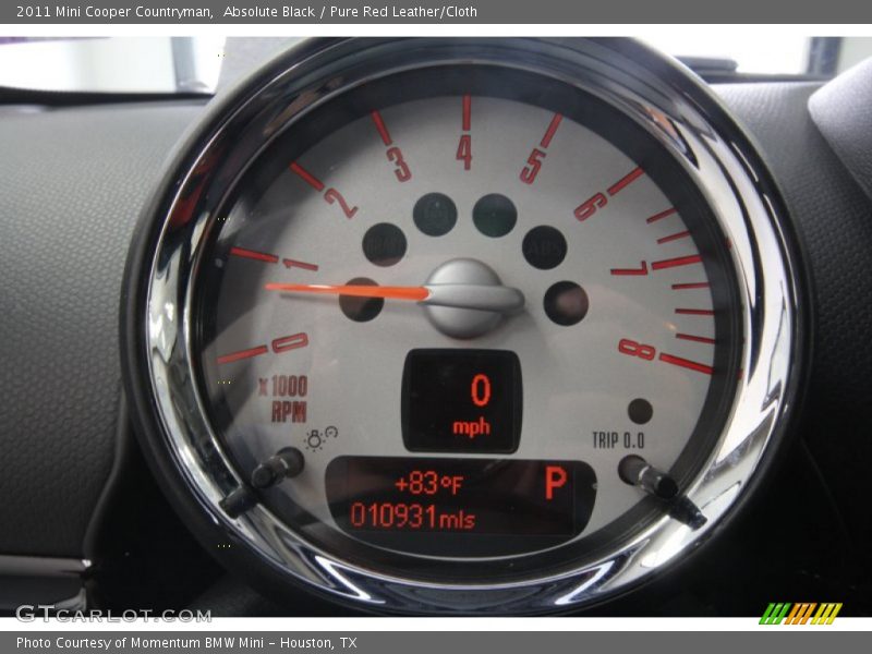Absolute Black / Pure Red Leather/Cloth 2011 Mini Cooper Countryman