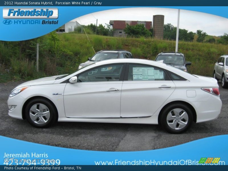 Porcelain White Pearl / Gray 2012 Hyundai Sonata Hybrid