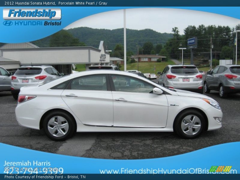 Porcelain White Pearl / Gray 2012 Hyundai Sonata Hybrid