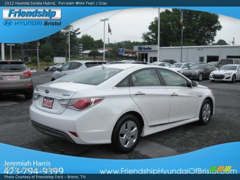 Porcelain White Pearl / Gray 2012 Hyundai Sonata Hybrid
