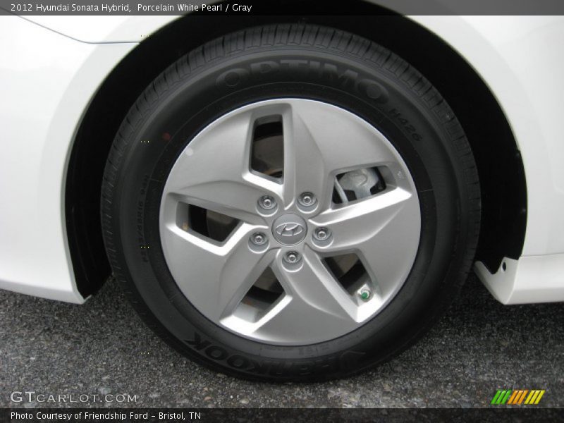 Porcelain White Pearl / Gray 2012 Hyundai Sonata Hybrid