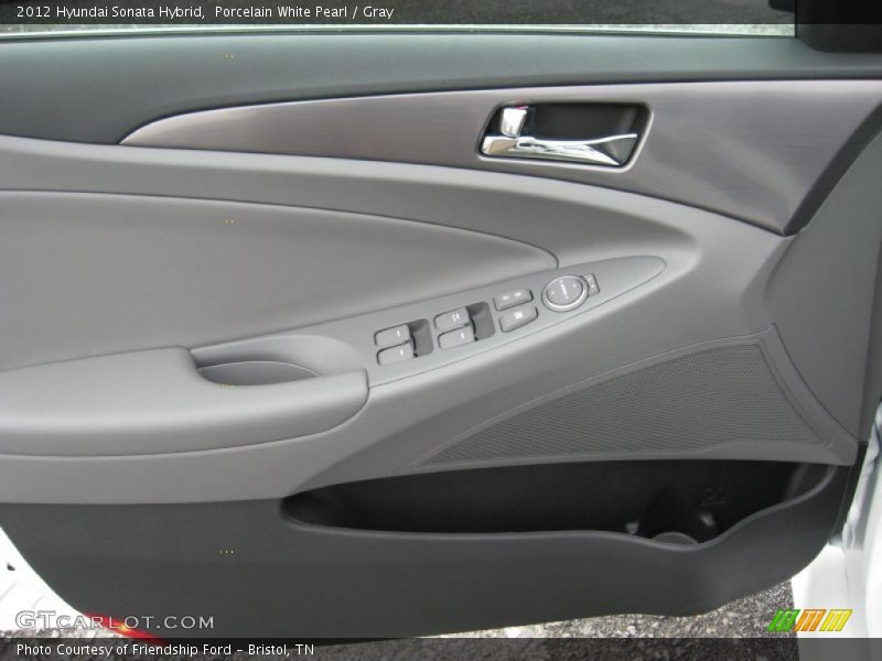Porcelain White Pearl / Gray 2012 Hyundai Sonata Hybrid