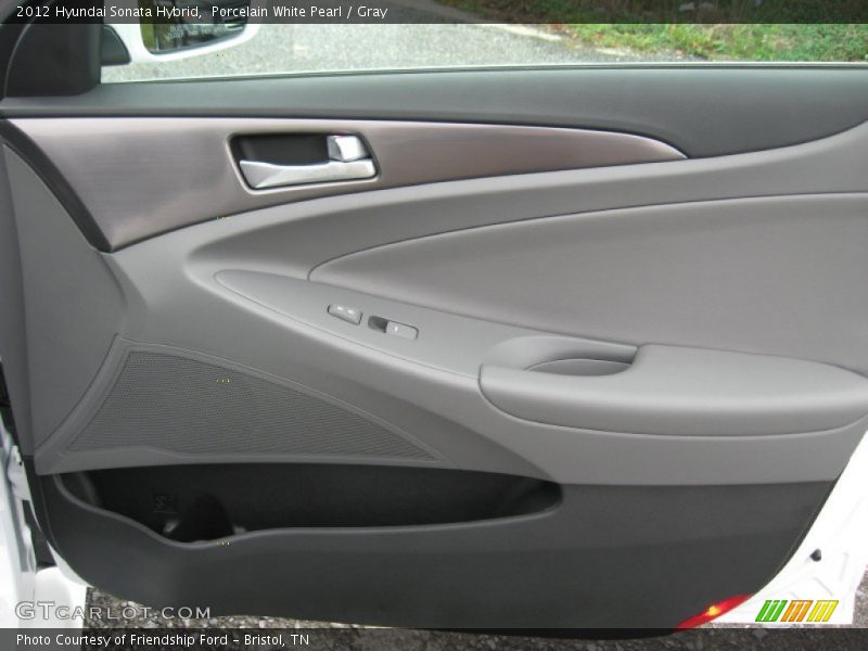 Porcelain White Pearl / Gray 2012 Hyundai Sonata Hybrid
