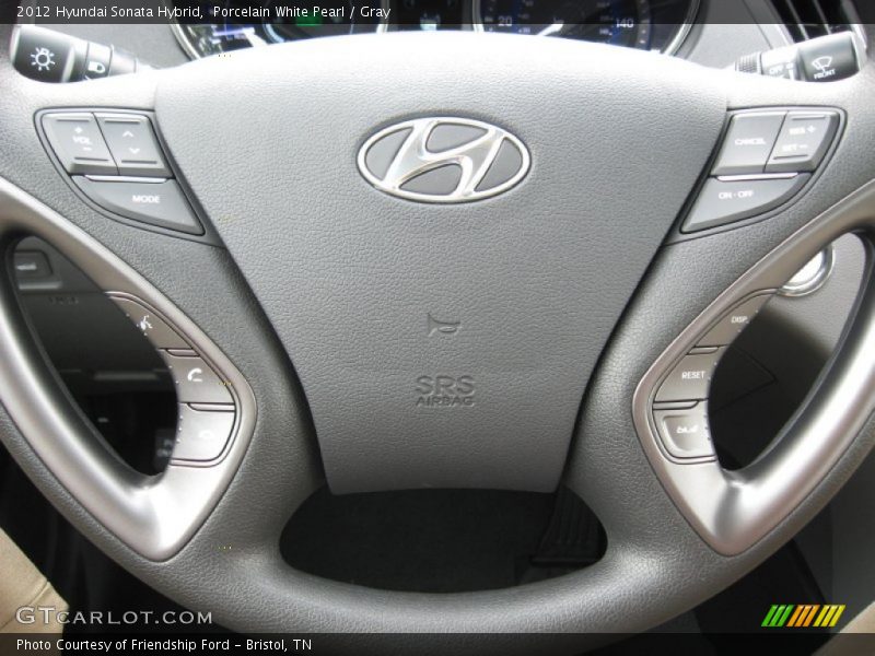 Porcelain White Pearl / Gray 2012 Hyundai Sonata Hybrid