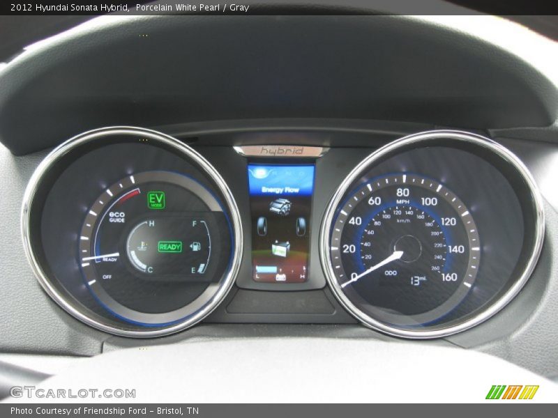 Porcelain White Pearl / Gray 2012 Hyundai Sonata Hybrid