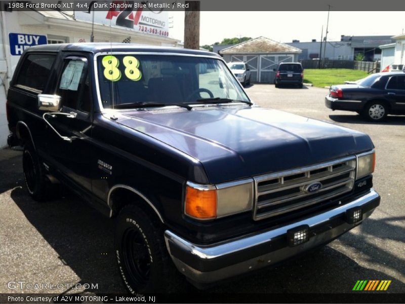 Dark Shadow Blue Metallic / Red 1988 Ford Bronco XLT 4x4