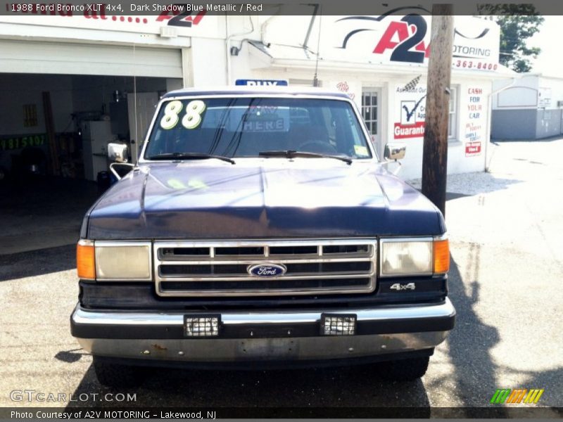 Dark Shadow Blue Metallic / Red 1988 Ford Bronco XLT 4x4