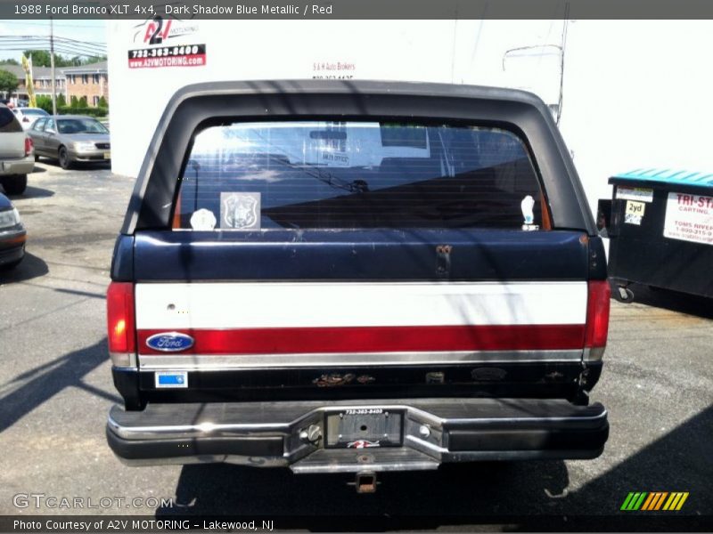 Dark Shadow Blue Metallic / Red 1988 Ford Bronco XLT 4x4