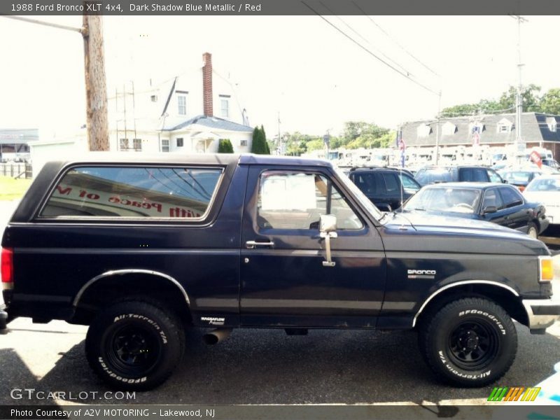 Dark Shadow Blue Metallic / Red 1988 Ford Bronco XLT 4x4