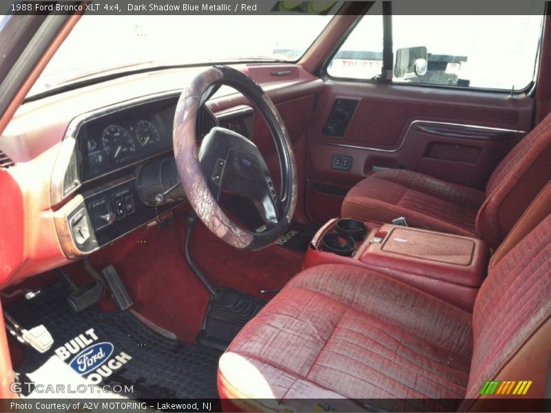 Dark Shadow Blue Metallic / Red 1988 Ford Bronco XLT 4x4