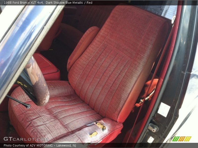 Dark Shadow Blue Metallic / Red 1988 Ford Bronco XLT 4x4