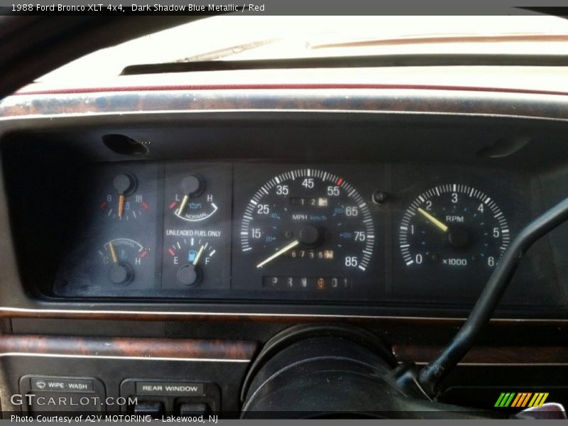 Dark Shadow Blue Metallic / Red 1988 Ford Bronco XLT 4x4