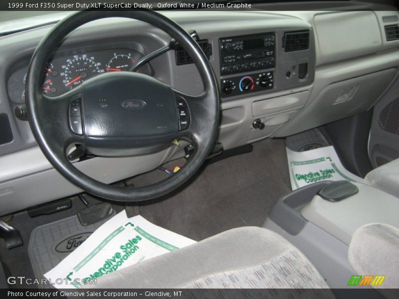 Oxford White / Medium Graphite 1999 Ford F350 Super Duty XLT SuperCab Dually