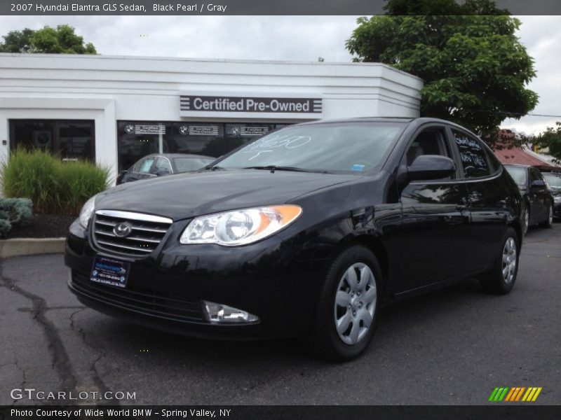 Black Pearl / Gray 2007 Hyundai Elantra GLS Sedan