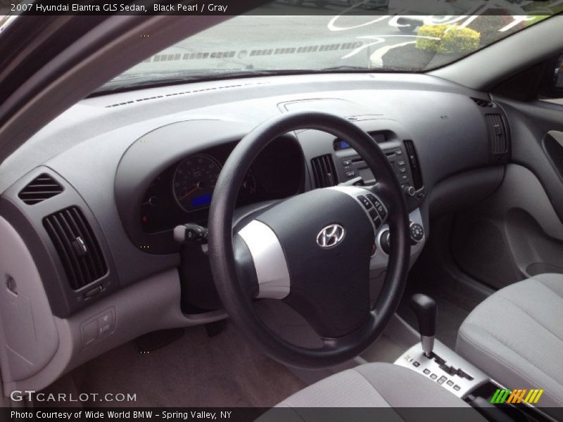 Black Pearl / Gray 2007 Hyundai Elantra GLS Sedan