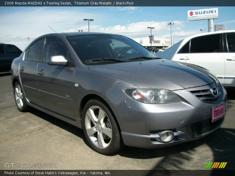 Titanium Gray Metallic / Black/Red 2006 Mazda MAZDA3 s Touring Sedan