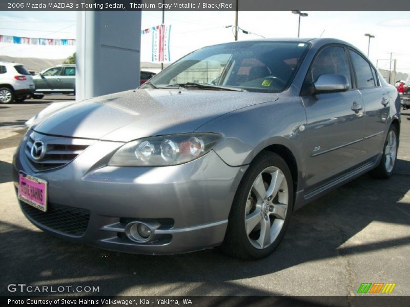 Titanium Gray Metallic / Black/Red 2006 Mazda MAZDA3 s Touring Sedan