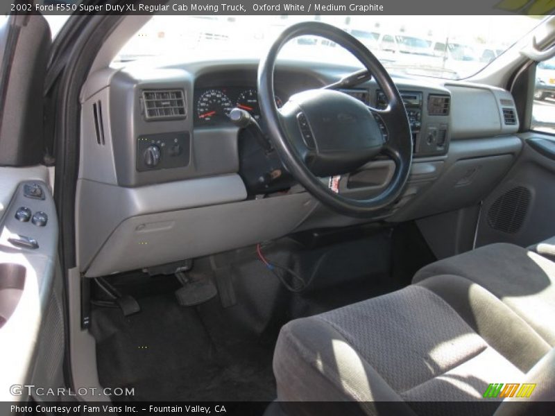 Oxford White / Medium Graphite 2002 Ford F550 Super Duty XL Regular Cab Moving Truck