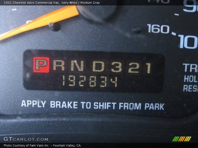 Ivory White / Medium Gray 2002 Chevrolet Astro Commercial Van