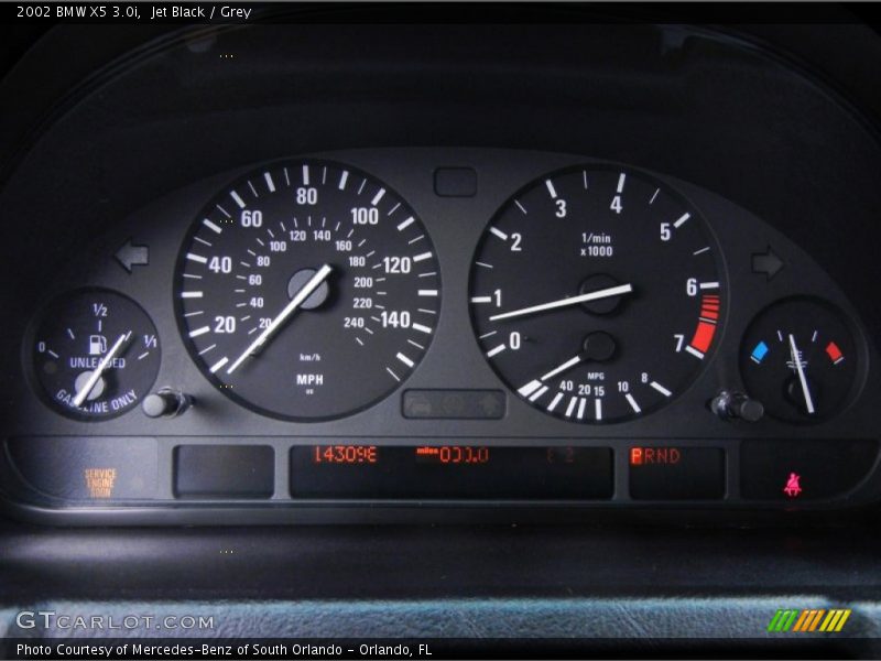 Jet Black / Grey 2002 BMW X5 3.0i