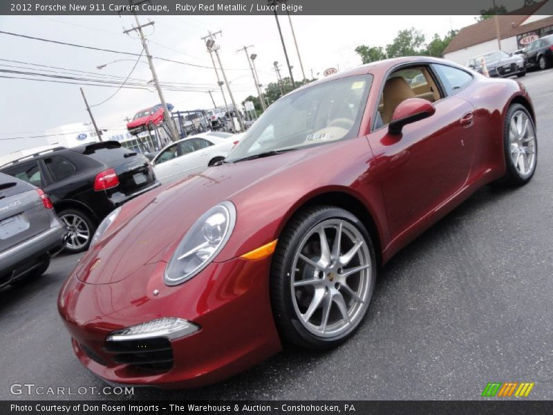 Ruby Red Metallic / Luxor Beige 2012 Porsche New 911 Carrera Coupe