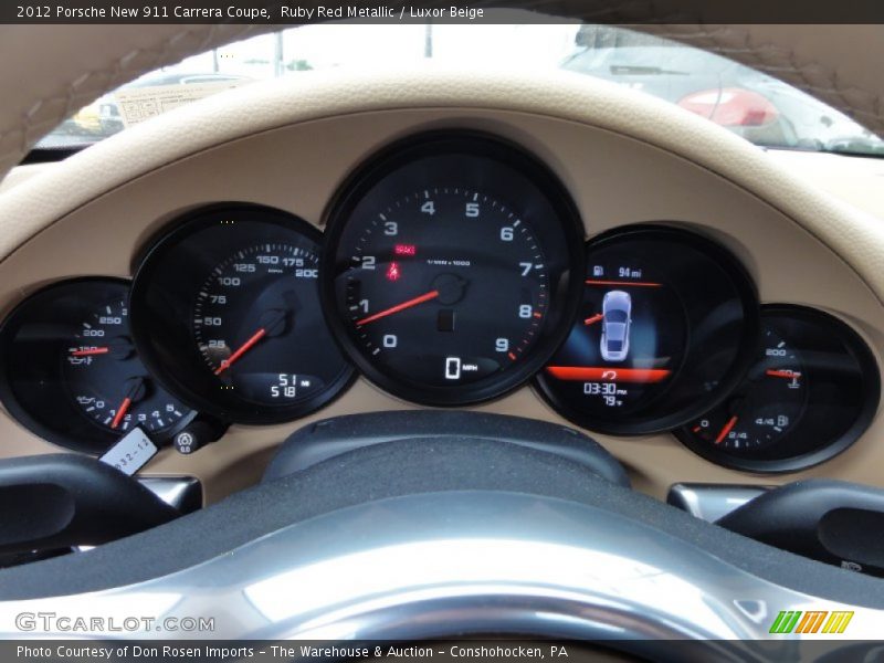  2012 New 911 Carrera Coupe Carrera Coupe Gauges