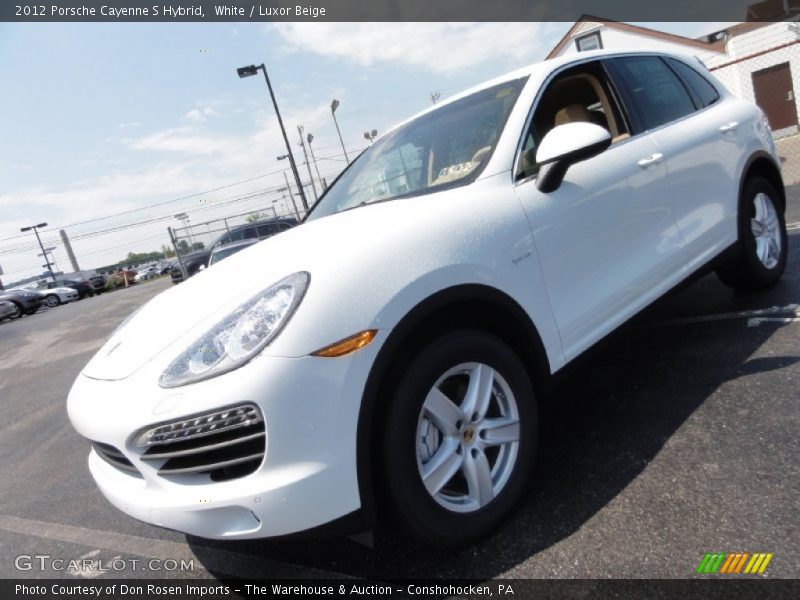 White / Luxor Beige 2012 Porsche Cayenne S Hybrid