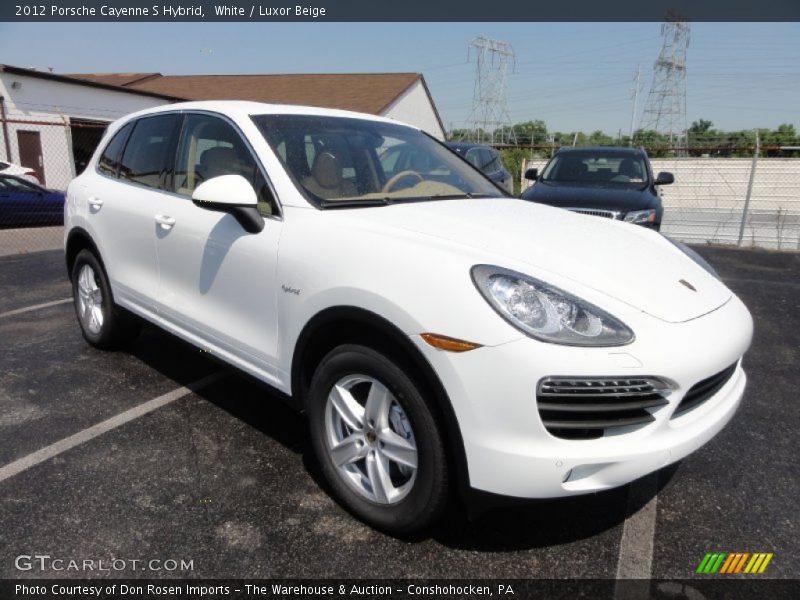 White / Luxor Beige 2012 Porsche Cayenne S Hybrid