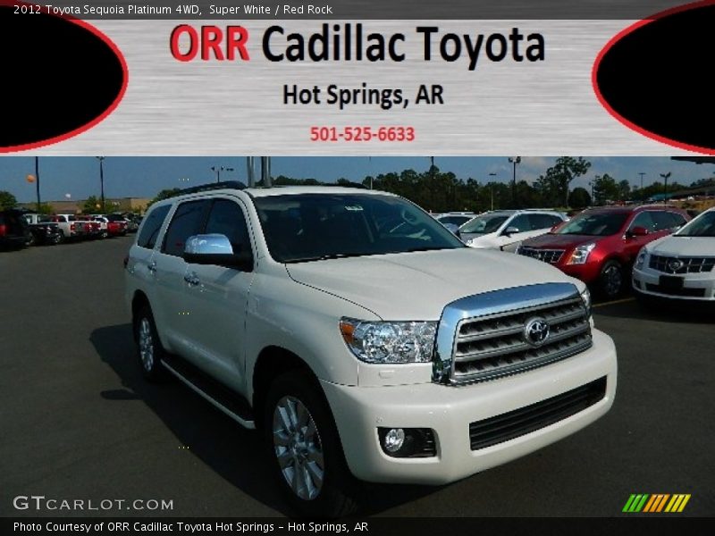 Super White / Red Rock 2012 Toyota Sequoia Platinum 4WD