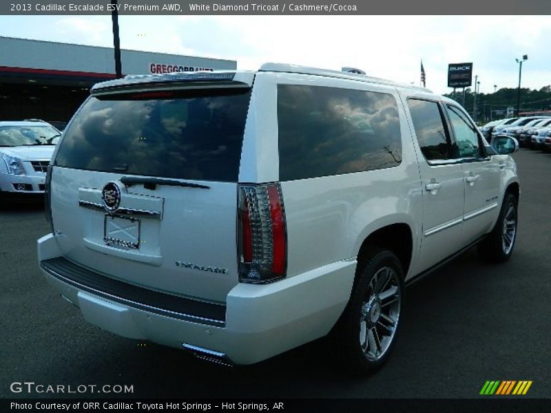 White Diamond Tricoat / Cashmere/Cocoa 2013 Cadillac Escalade ESV Premium AWD