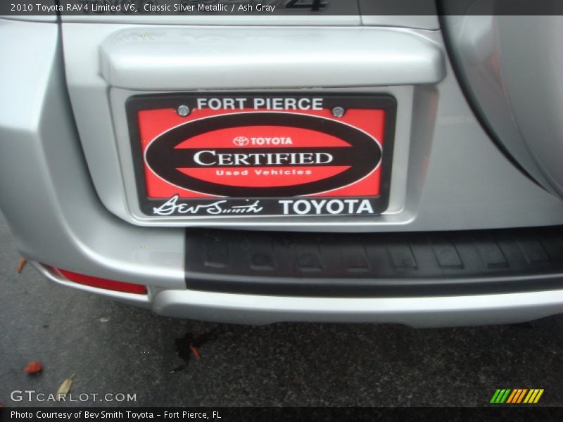 Classic Silver Metallic / Ash Gray 2010 Toyota RAV4 Limited V6