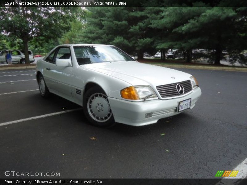 Arctic White / Blue 1991 Mercedes-Benz SL Class 500 SL Roadster