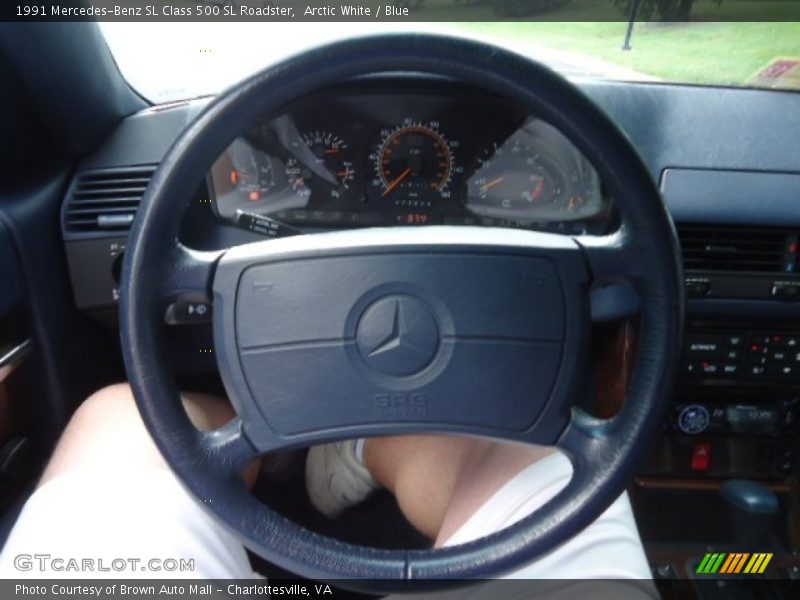 Arctic White / Blue 1991 Mercedes-Benz SL Class 500 SL Roadster