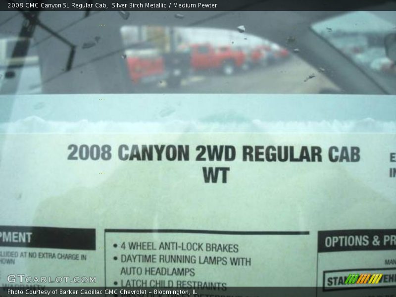 Silver Birch Metallic / Medium Pewter 2008 GMC Canyon SL Regular Cab