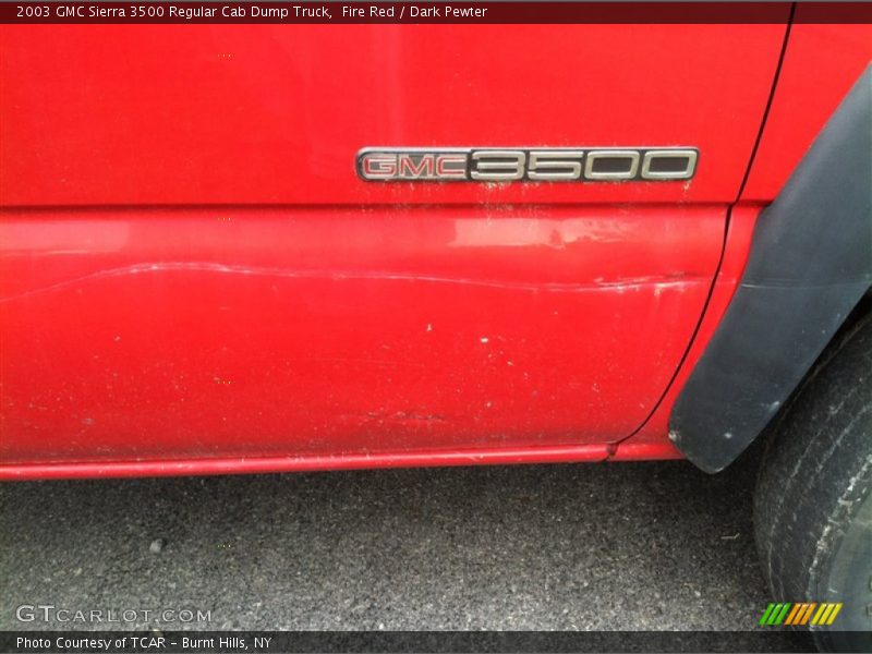 Fire Red / Dark Pewter 2003 GMC Sierra 3500 Regular Cab Dump Truck