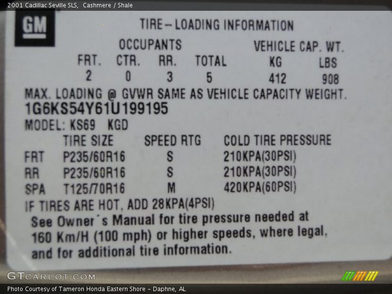 Cashmere / Shale 2001 Cadillac Seville SLS