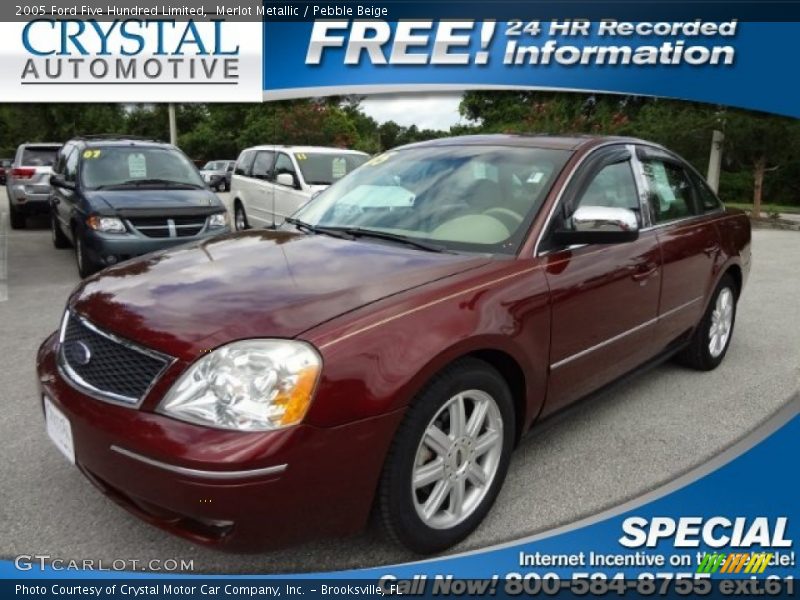 Merlot Metallic / Pebble Beige 2005 Ford Five Hundred Limited