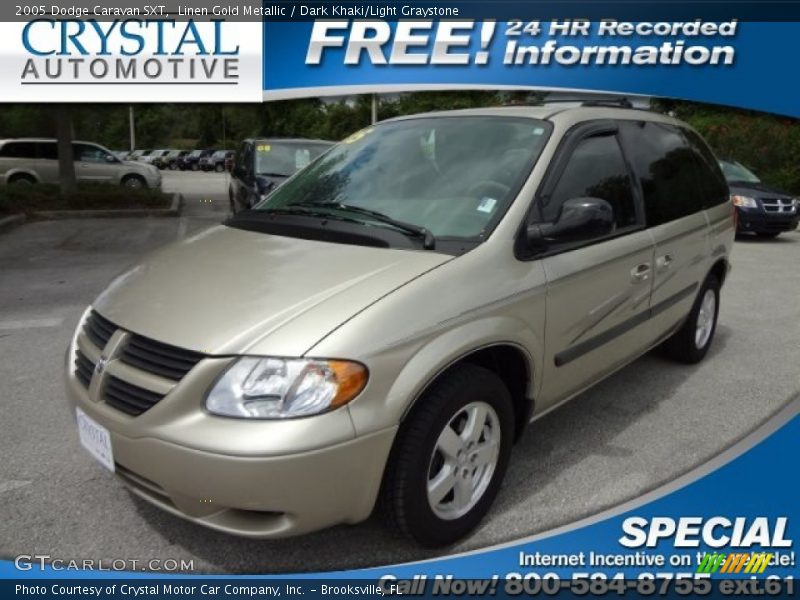 Linen Gold Metallic / Dark Khaki/Light Graystone 2005 Dodge Caravan SXT