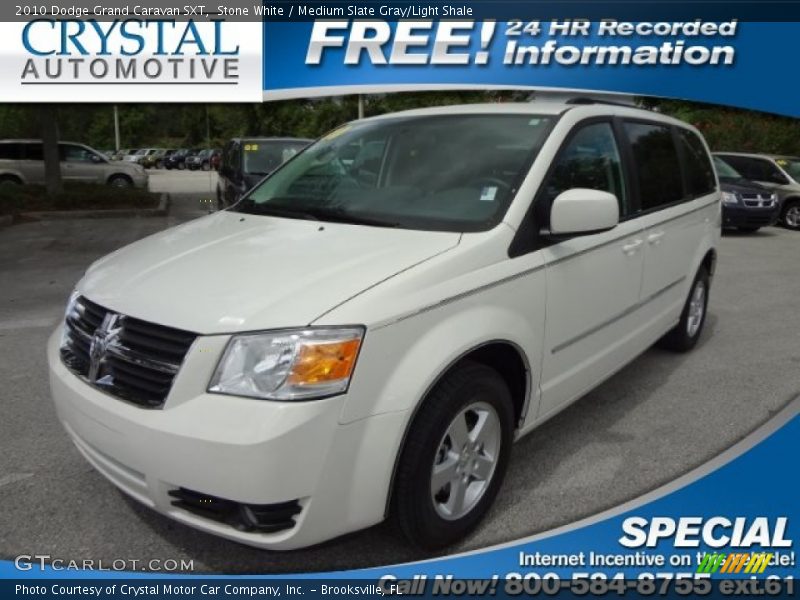 Stone White / Medium Slate Gray/Light Shale 2010 Dodge Grand Caravan SXT