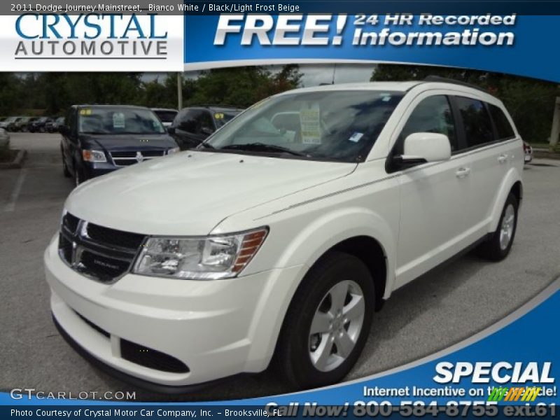 Bianco White / Black/Light Frost Beige 2011 Dodge Journey Mainstreet