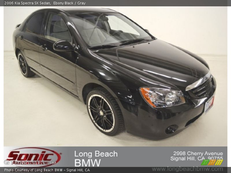 Ebony Black / Gray 2006 Kia Spectra SX Sedan