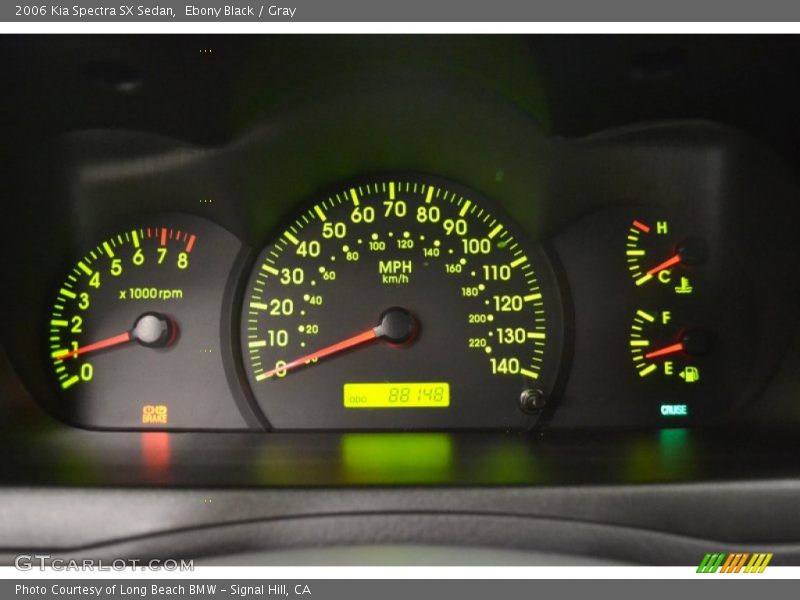 Ebony Black / Gray 2006 Kia Spectra SX Sedan