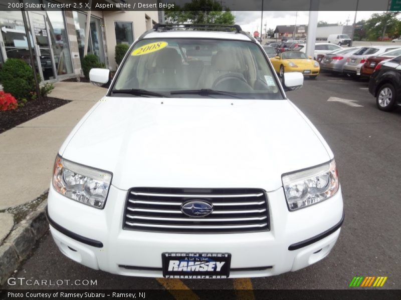 Aspen White / Desert Beige 2008 Subaru Forester 2.5 X