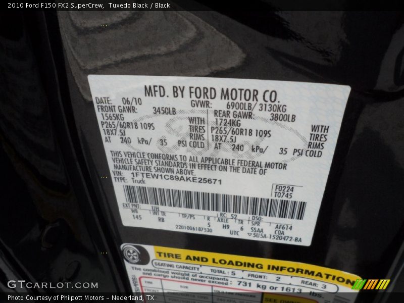 Tuxedo Black / Black 2010 Ford F150 FX2 SuperCrew