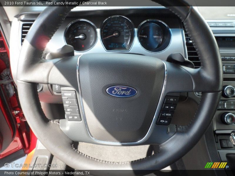 Red Candy Metallic / Charcoal Black 2010 Ford Taurus SEL