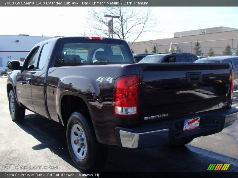 Dark Crimson Metallic / Dark Titanium 2008 GMC Sierra 1500 Extended Cab 4x4